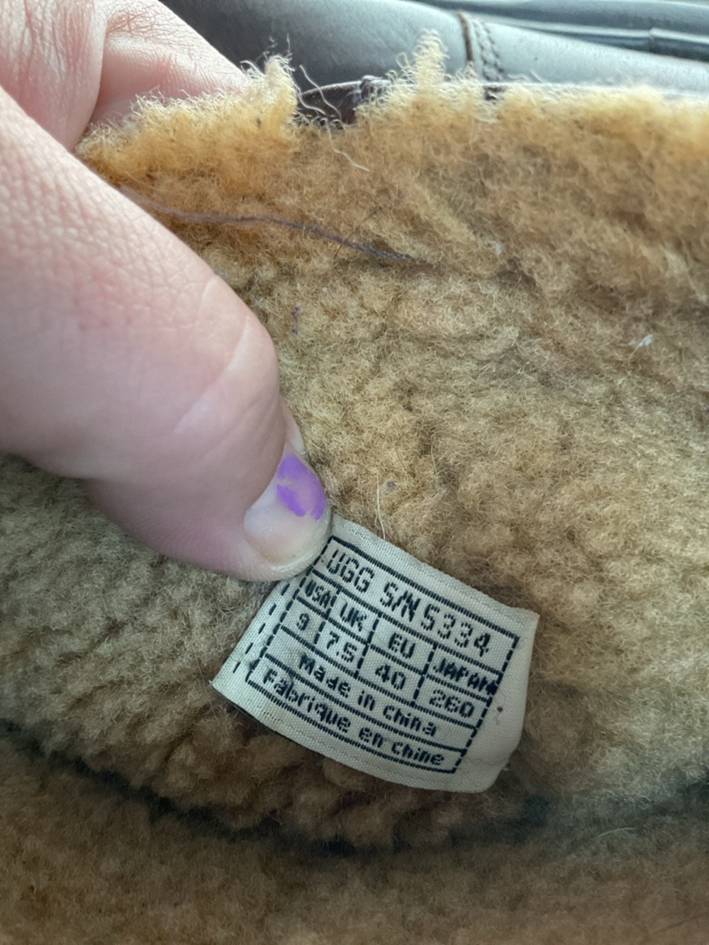 Men's Brown Leather UGG Boots with fur. - Picture 5 of 5